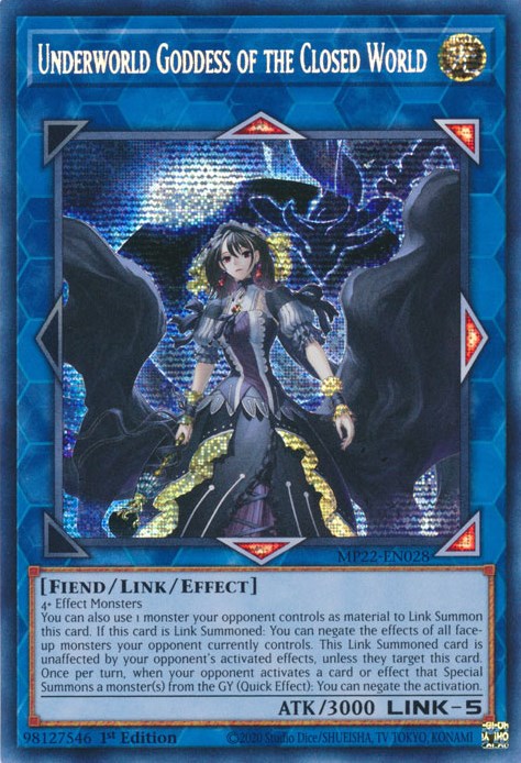 Underworld Goddess of the Closed World [MP22-EN028] Prismatic Secret Rare | Exor Games New Glasgow