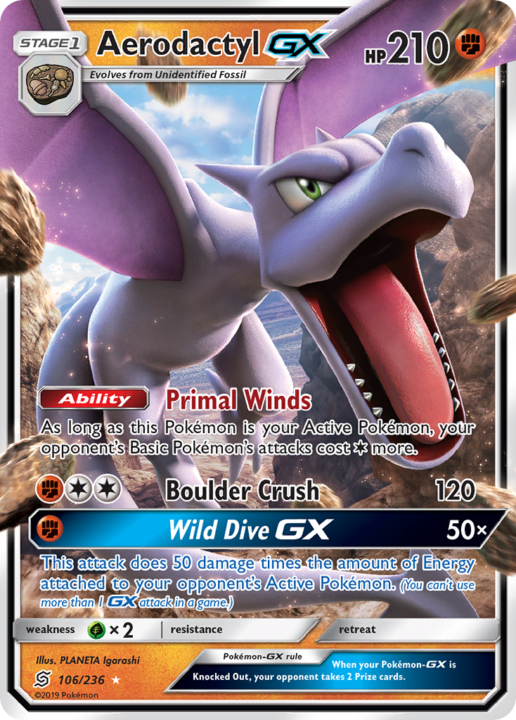 Aerodactyl GX (106/236) [Sun & Moon: Unified Minds] | Exor Games New Glasgow