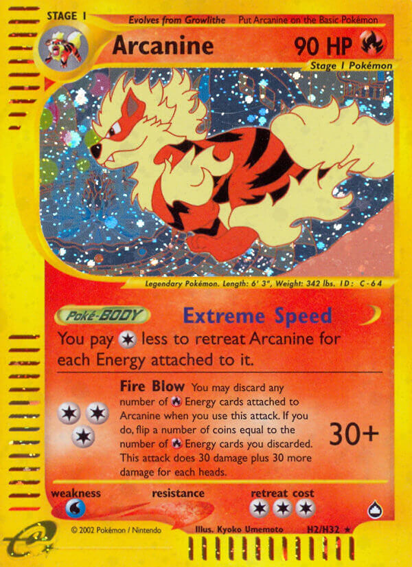 Arcanine (H2/H32) [Aquapolis] | Exor Games New Glasgow