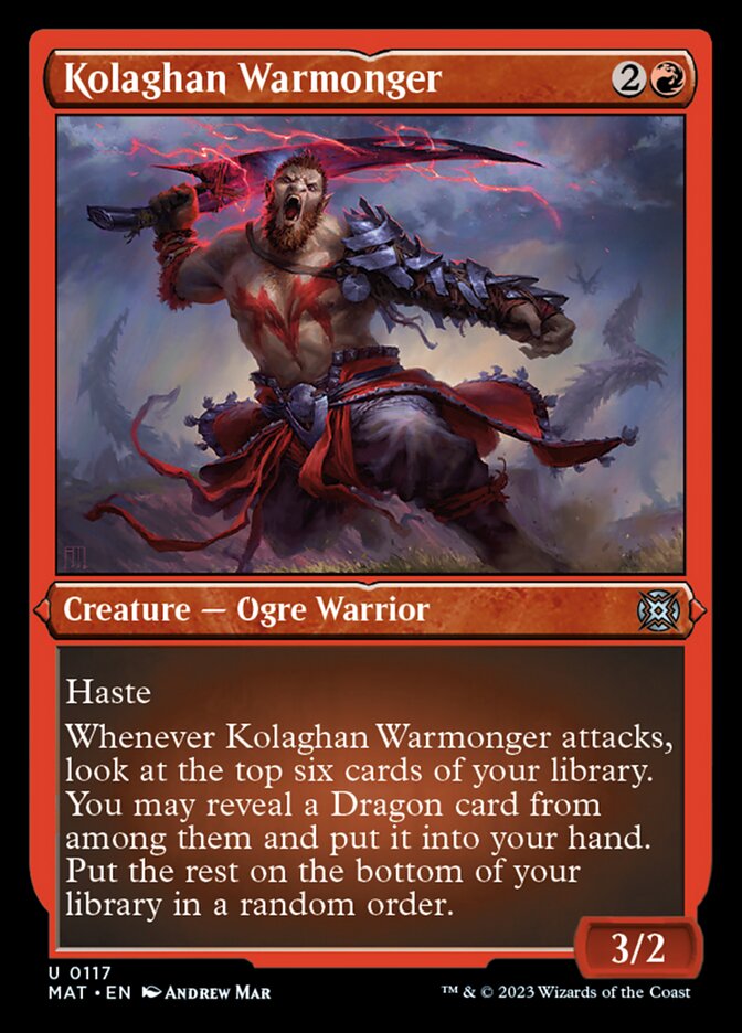 Kolaghan Warmonger (Foil Etched) [March of the Machine: The Aftermath] | Exor Games New Glasgow