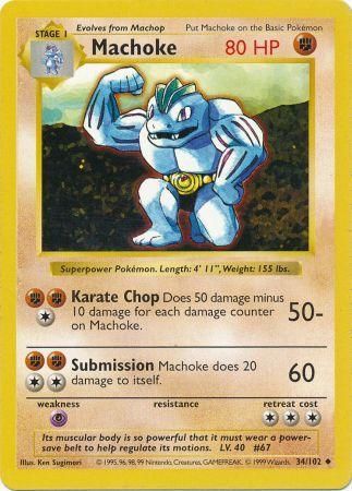 Machoke (34/102) [Base Set Shadowless Unlimited] | Exor Games New Glasgow