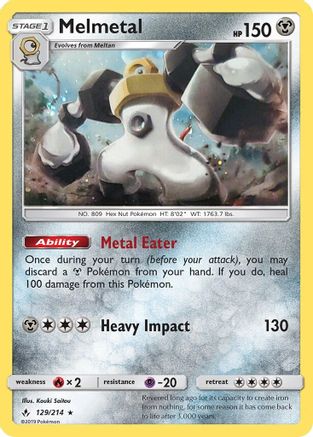 Melmetal (129/214) (Cosmos Holo) [Sun & Moon: Unbroken Bonds] | Exor Games New Glasgow