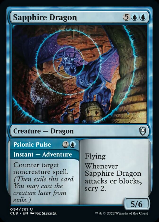 Sapphire Dragon // Psionic Pulse [Commander Legends: Battle for Baldur's Gate] | Exor Games New Glasgow