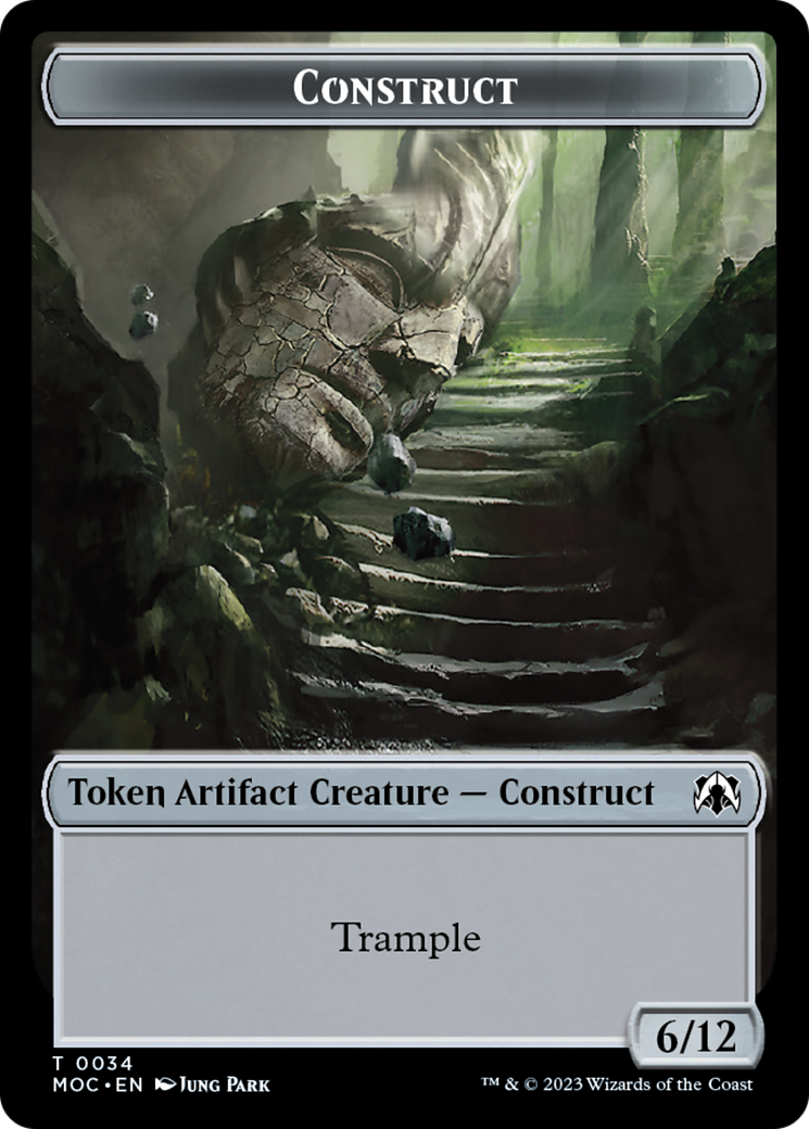 Phyrexian Golem // Construct Double-Sided Token [March of the Machine Commander Tokens] | Exor Games New Glasgow