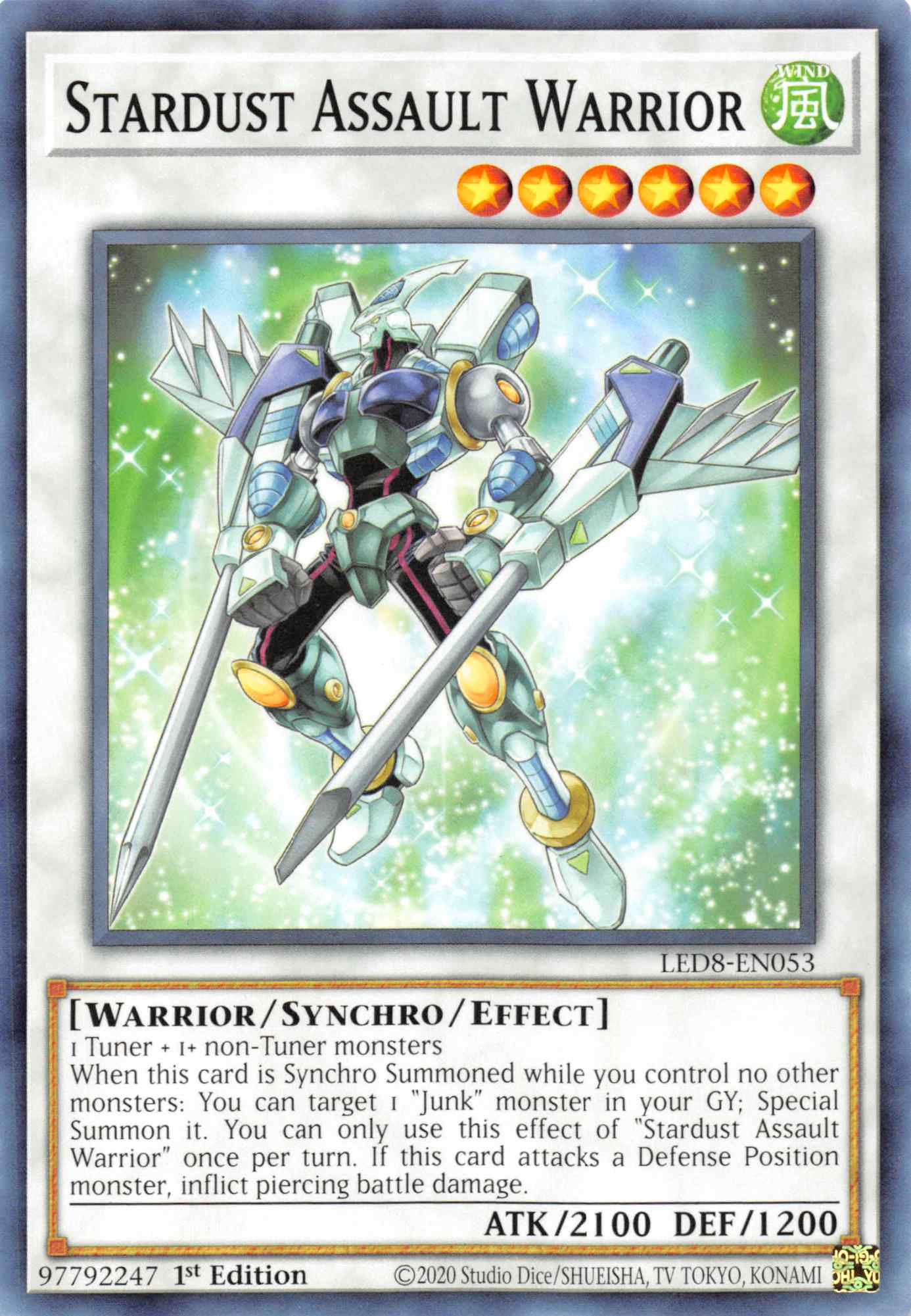 Stardust Assault Warrior [LED8-EN053] Common | Exor Games New Glasgow