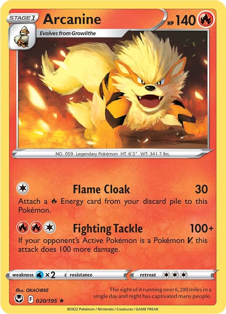 Arcanine (020/195) [Sword & Shield: Silver Tempest] | Exor Games New Glasgow