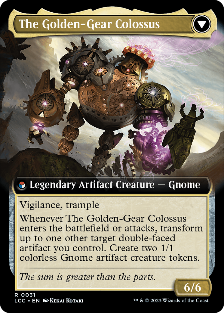 Tetzin, Gnome Champion // The Golden-Gear Colossus (Extended Art) [The Lost Caverns of Ixalan Commander] | Exor Games New Glasgow