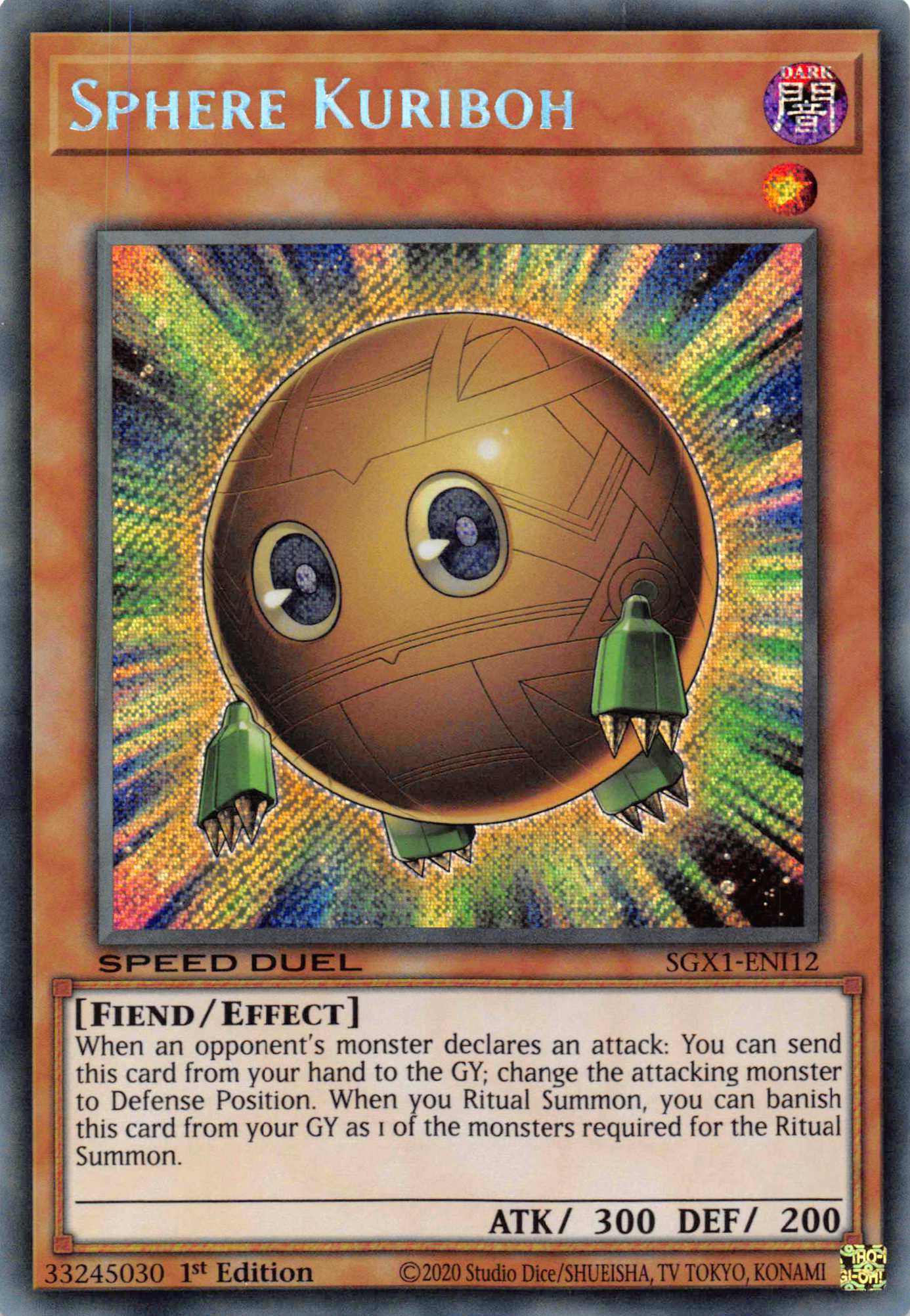 Sphere Kuriboh [SGX1-ENI12] Secret Rare | Exor Games New Glasgow