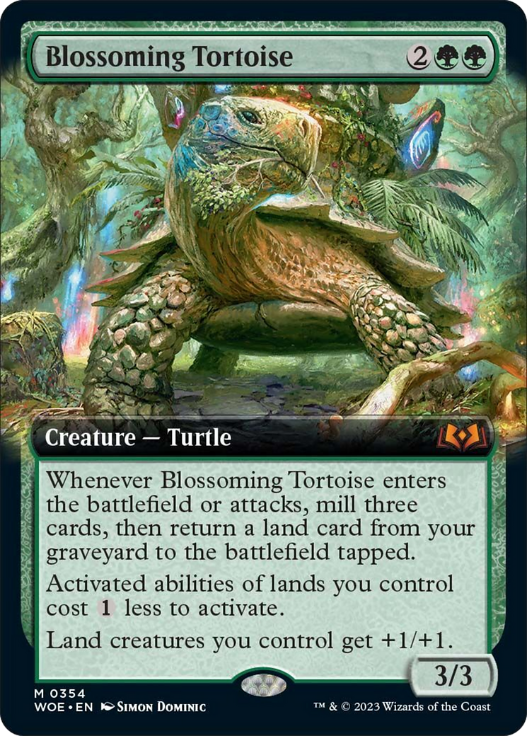 Blossoming Tortoise (Extended Art) [Wilds of Eldraine] | Exor Games New Glasgow