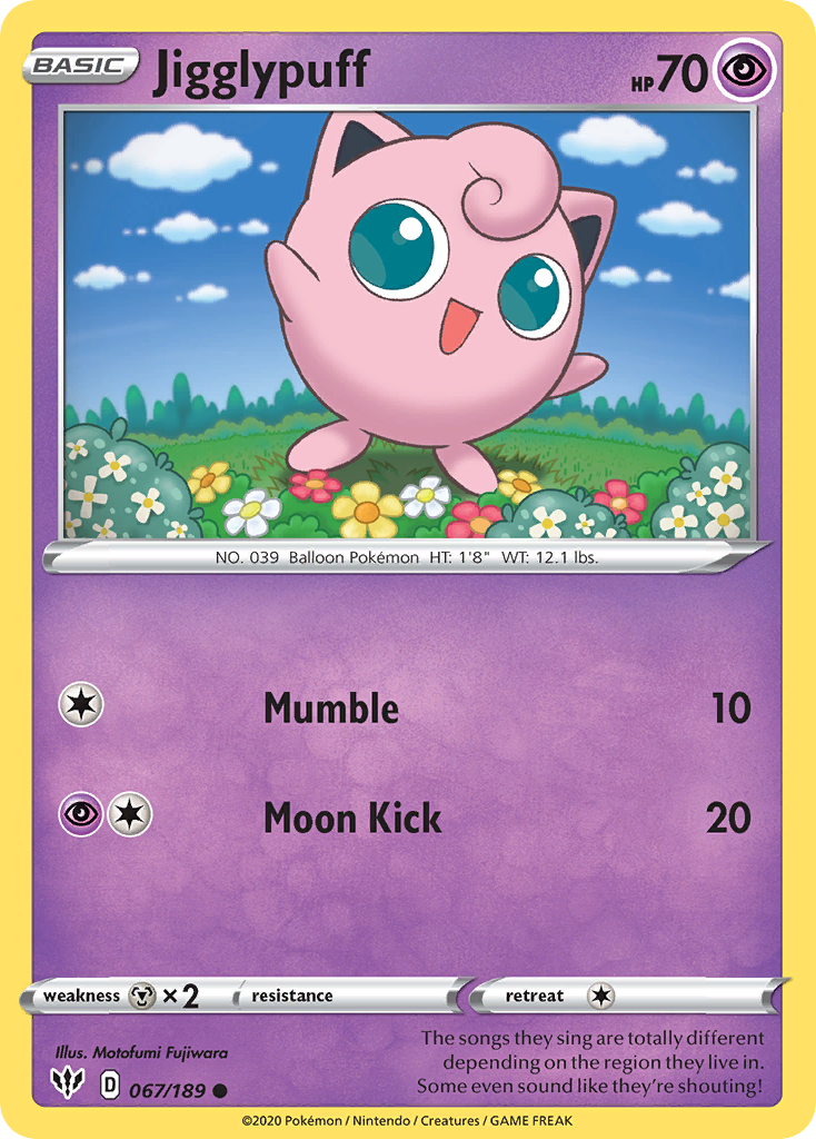 Jigglypuff (067/189) [Sword & Shield: Darkness Ablaze] | Exor Games New Glasgow