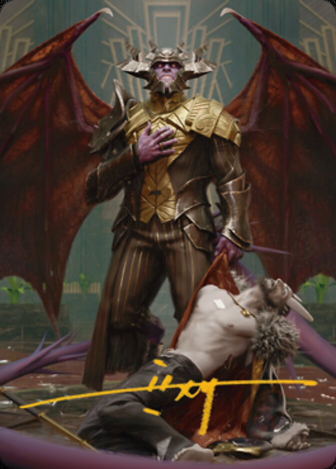 Ob Nixilis, the Adversary 1 Art Card (Gold-Stamped Signature) [Streets of New Capenna Art Series] | Exor Games New Glasgow