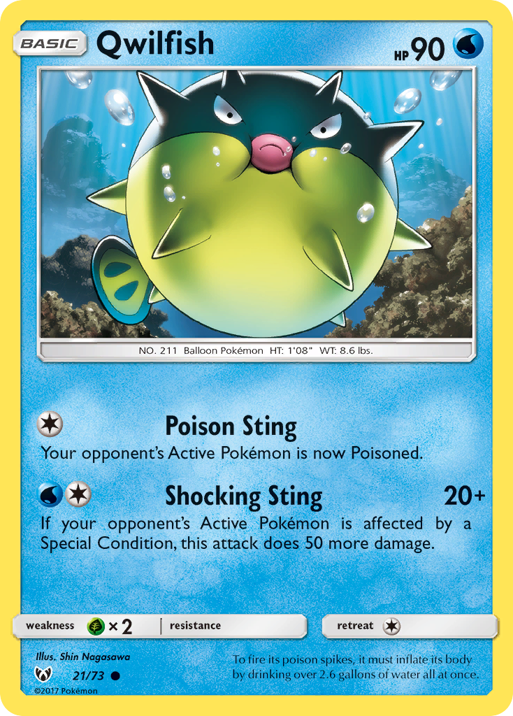 Qwilfish (21/73) [Sun & Moon: Shining Legends] | Exor Games New Glasgow