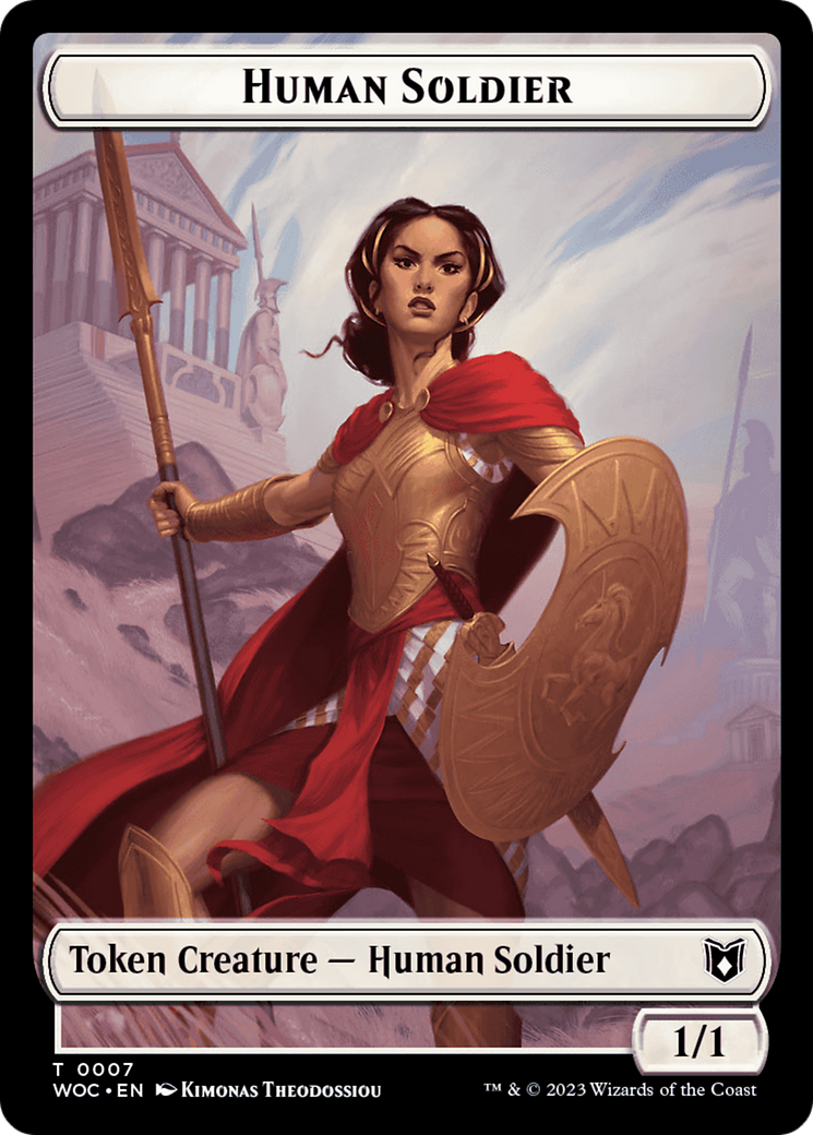 Pirate // Human Soldier Double-Sided Token [Wilds of Eldraine Commander Tokens] | Exor Games New Glasgow