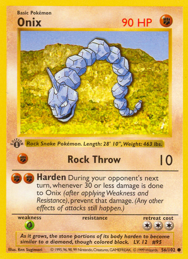 Onix (56/102) (Shadowless) [Base Set 1st Edition] | Exor Games New Glasgow