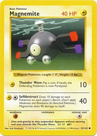 Magnemite (53/102) [Base Set Shadowless Unlimited] | Exor Games New Glasgow