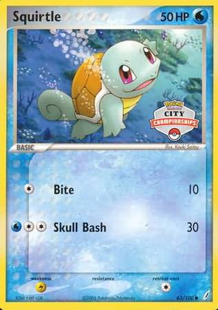 Squirtle (63/100) (City Championship Promo) [EX: Crystal Guardians] | Exor Games New Glasgow