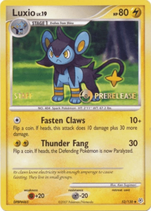 Luxio (52/130) (Prerelease Promo Staff) [Nintendo: Black Star Promos] | Exor Games New Glasgow