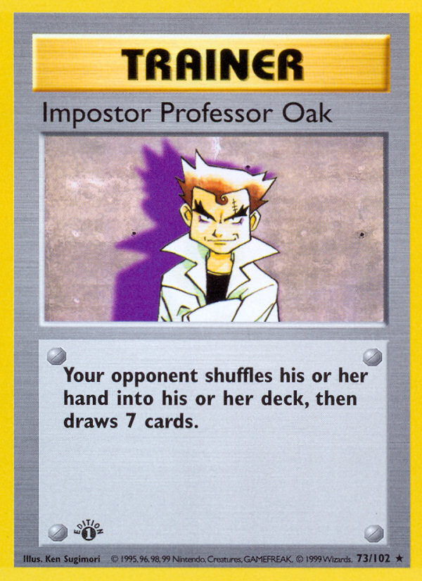 Impostor Professor Oak (73/102) (Shadowless) [Base Set 1st Edition] | Exor Games New Glasgow