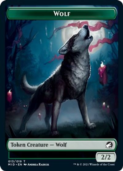 Rhino // Wolf Double-sided Token [Innistrad: Midnight Hunt Commander] | Exor Games New Glasgow