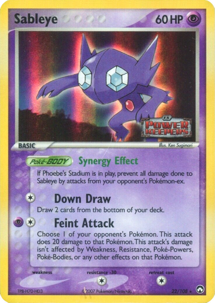 Sableye (22/108) (Stamped) [EX: Power Keepers] | Exor Games New Glasgow