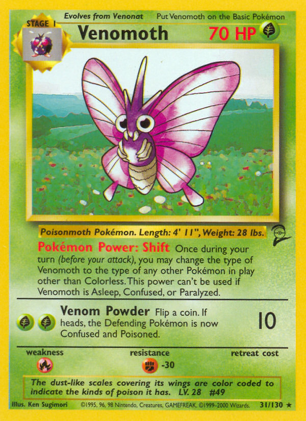 Venomoth (31/130) [Base Set 2] | Exor Games New Glasgow