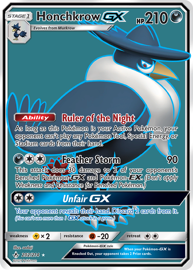 Honchkrow GX (202/214) [Sun & Moon: Unbroken Bonds] | Exor Games New Glasgow