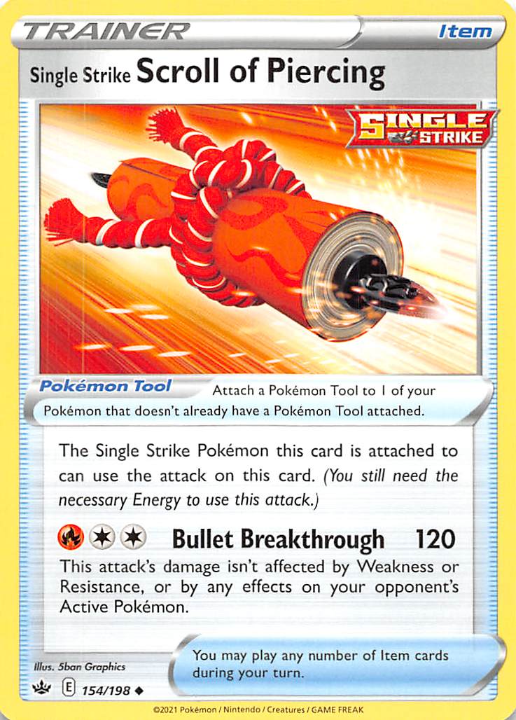 Single Strike Scroll of Piercing (154/198) [Sword & Shield: Chilling Reign] | Exor Games New Glasgow