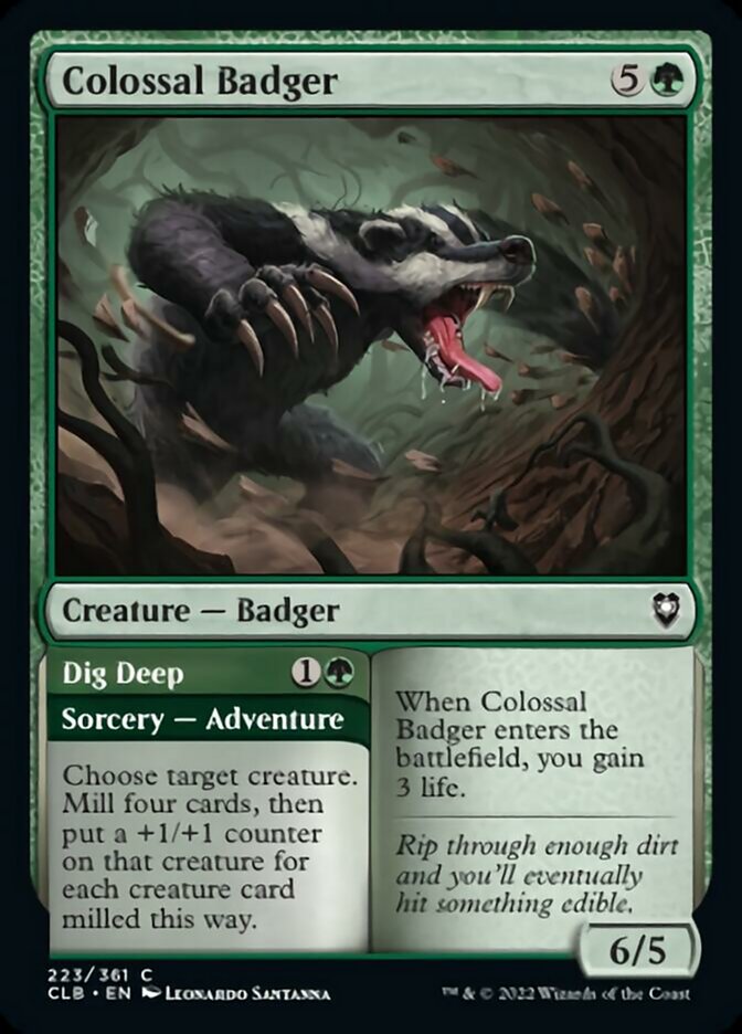 Colossal Badger // Dig Deep [Commander Legends: Battle for Baldur's Gate] | Exor Games New Glasgow