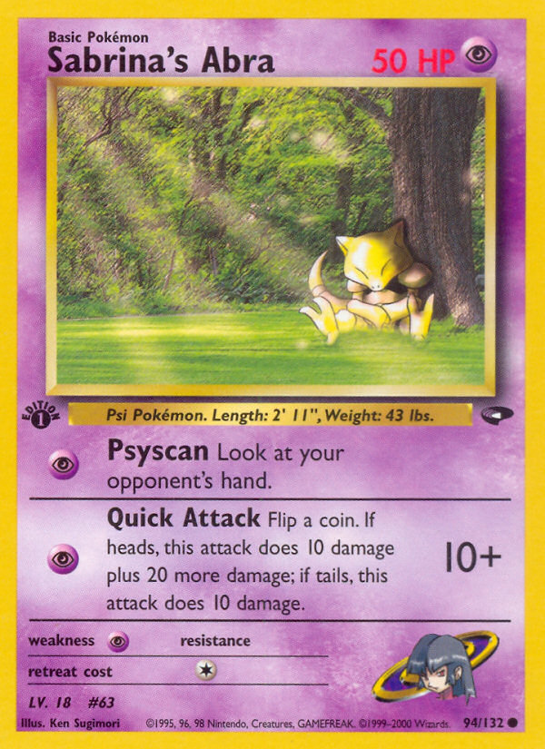 Sabrina's Abra (94/132) [Gym Challenge 1st Edition] | Exor Games New Glasgow