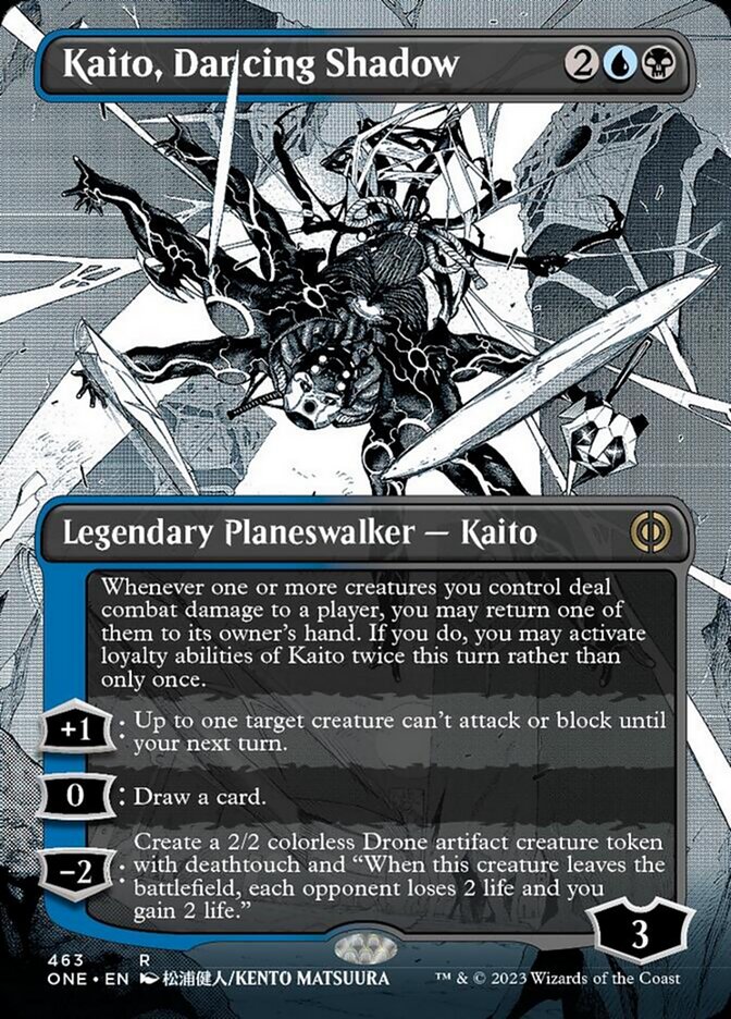 Kaito, Dancing Shadow (Borderless Manga Step-and-Compleat Foil) [Phyrexia: All Will Be One] | Exor Games New Glasgow
