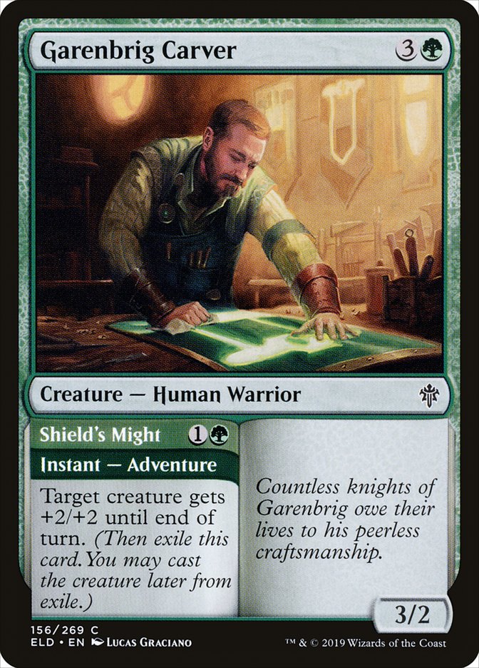 Garenbrig Carver // Shield's Might [Throne of Eldraine] | Exor Games New Glasgow
