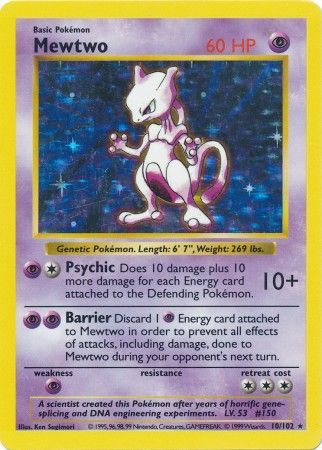 Mewtwo (10/102) [Base Set Shadowless Unlimited] | Exor Games New Glasgow