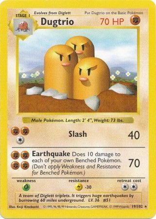 Dugtrio (19/102) [Base Set Shadowless Unlimited] | Exor Games New Glasgow