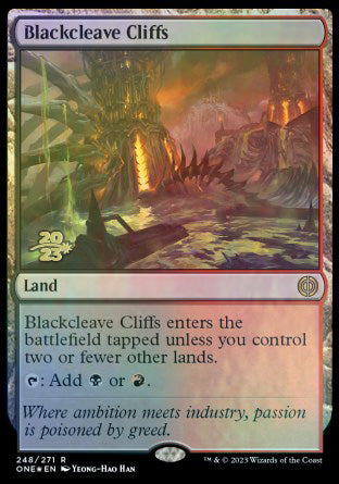 Blackcleave Cliffs [Phyrexia: All Will Be One Prerelease Promos] | Exor Games New Glasgow