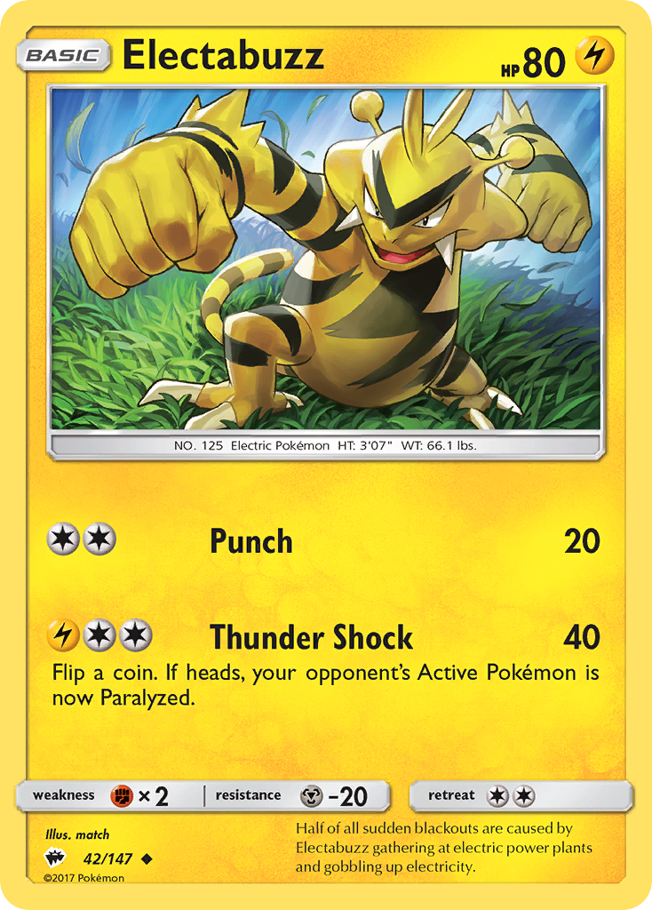 Electabuzz (42/147) [Sun & Moon: Burning Shadows] | Exor Games New Glasgow