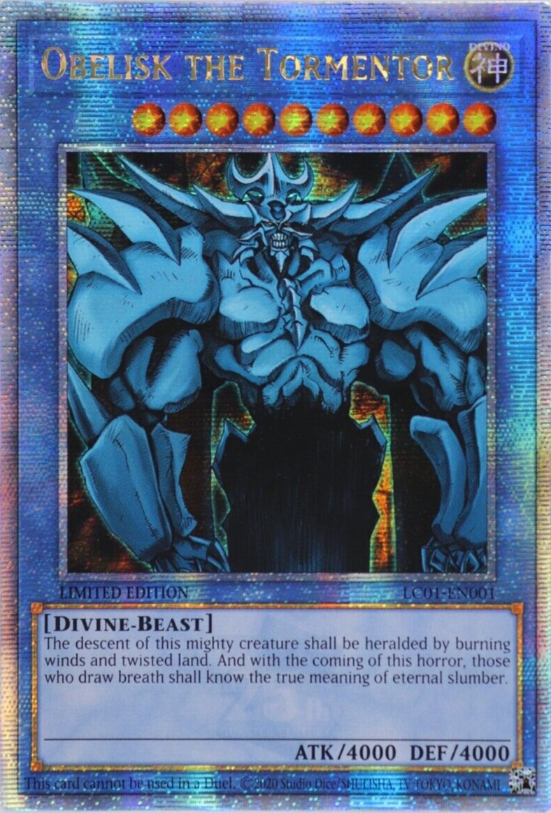 Obelisk the Tormentor (25th Anniversary) [LC01-EN001] Quarter Century Secret Rare | Exor Games New Glasgow