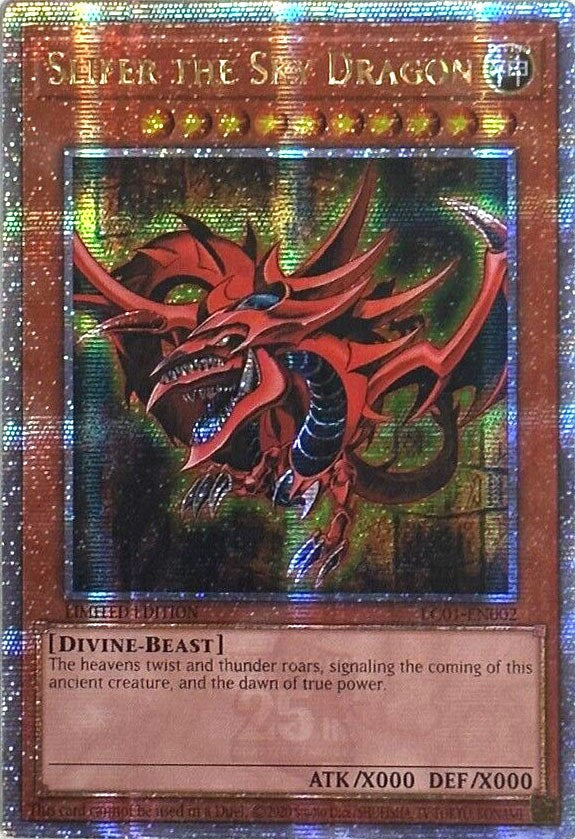 Slifer the Sky Dragon (25th Anniversary) [LC01-EN002] Quarter Century Secret Rare | Exor Games New Glasgow