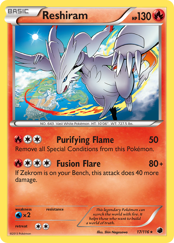 Reshiram (17/116) [Black & White: Plasma Freeze] | Exor Games New Glasgow