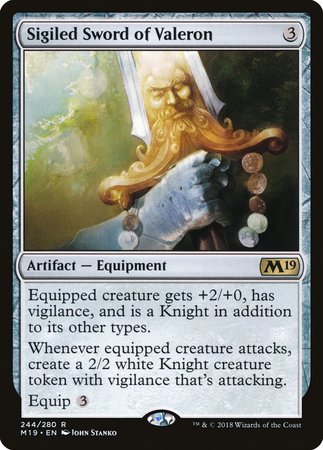 Sigiled Sword of Valeron [Core Set 2019] | Exor Games New Glasgow