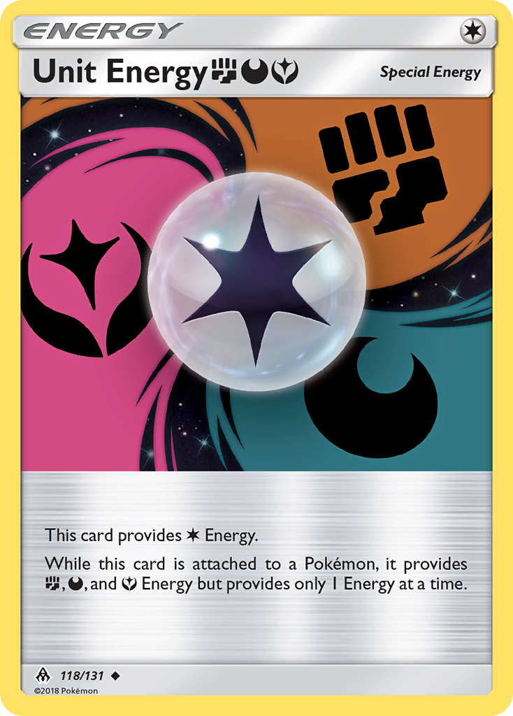 Unit Energy (118/131) (Fighting, Darkness, Fairy) [Sun & Moon: Forbidden Light] | Exor Games New Glasgow