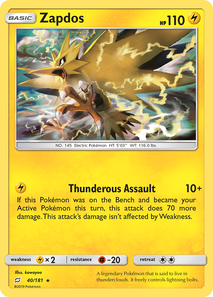 Zapdos (40/181) [Sun & Moon: Team Up] | Exor Games New Glasgow