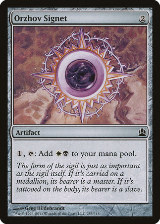 Orzhov Signet [Commander 2011] | Exor Games New Glasgow