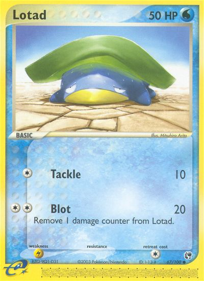 Lotad (67/100) [EX: Sandstorm] | Exor Games New Glasgow