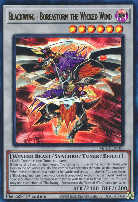 Blackwing - Boreastorm the Wicked Wind [MP23-EN188] Ultra Rare | Exor Games New Glasgow