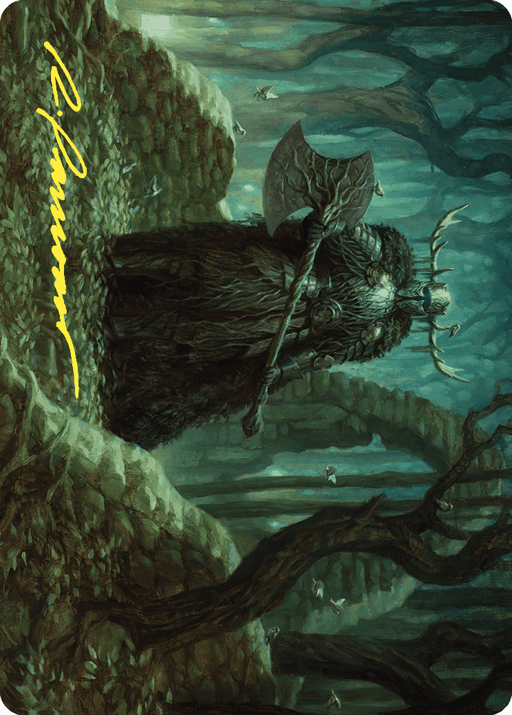 Mosswood Dreadknight Art Card (Gold-Stamped Signature) [Wilds of Eldraine Art Series] | Exor Games New Glasgow