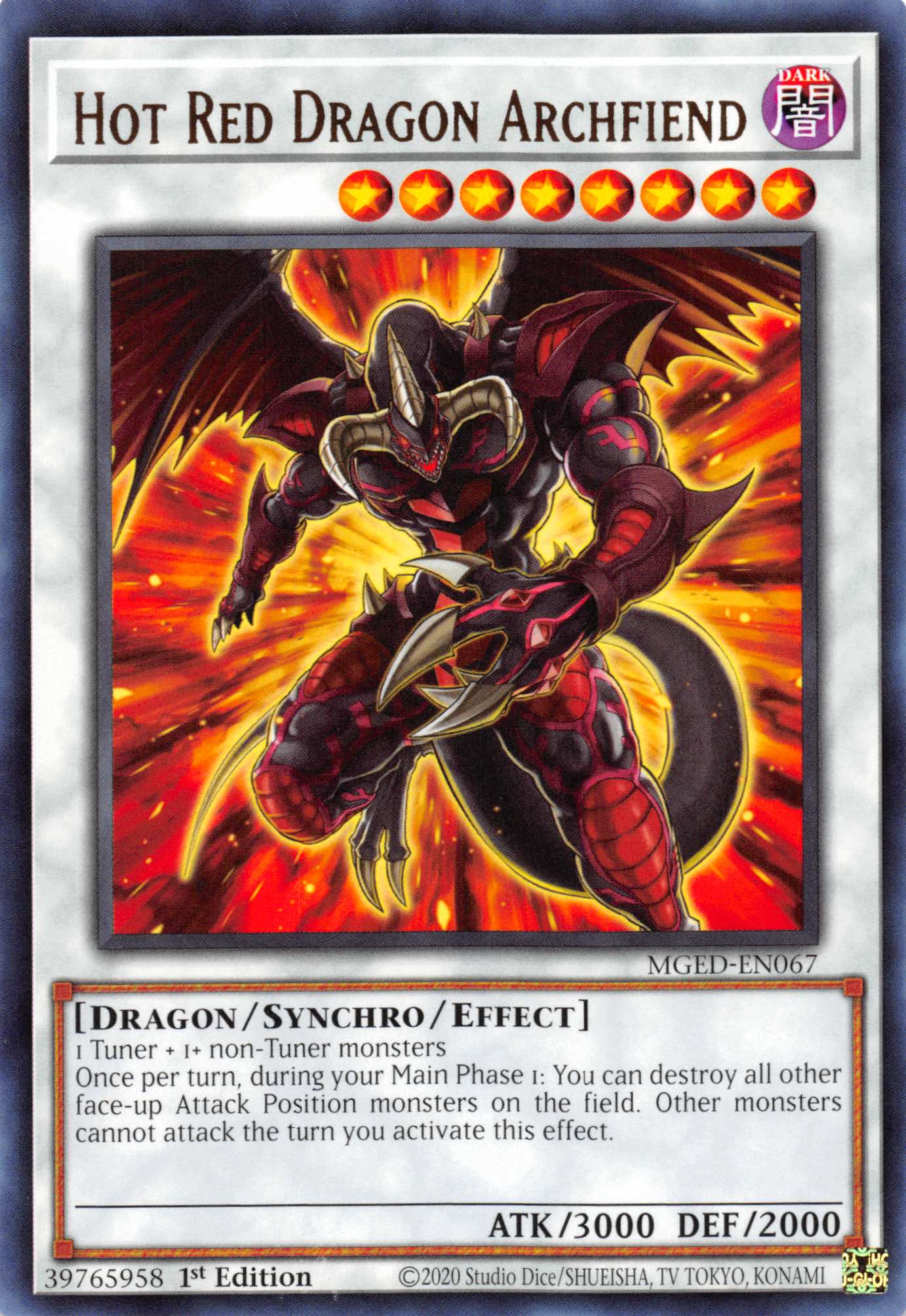 Hot Red Dragon Archfiend [MGED-EN067] Rare | Exor Games New Glasgow