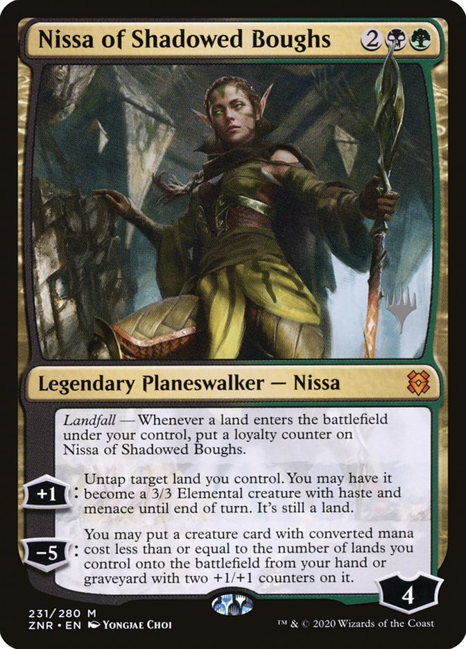 Nissa of Shadowed Boughs (Promo Pack) [Zendikar Rising Promos] | Exor Games New Glasgow