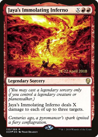 Jaya's Immolating Inferno [Dominaria Promos] | Exor Games New Glasgow