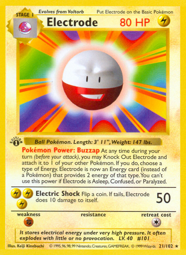 Electrode (21/102) (Shadowless) [Base Set 1st Edition] | Exor Games New Glasgow