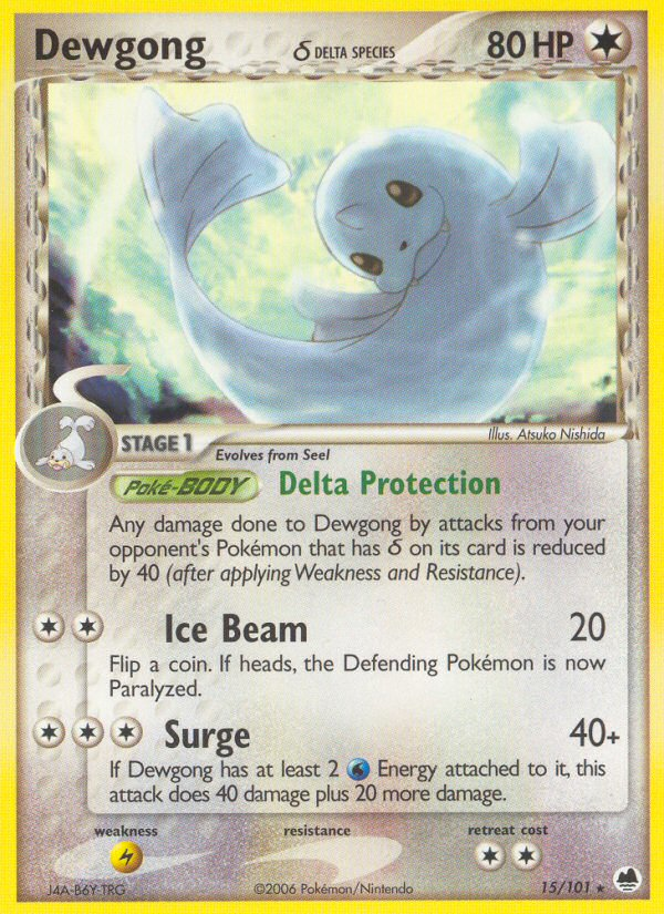 Dewgong (15/101) (Delta Species) [EX: Dragon Frontiers] | Exor Games New Glasgow